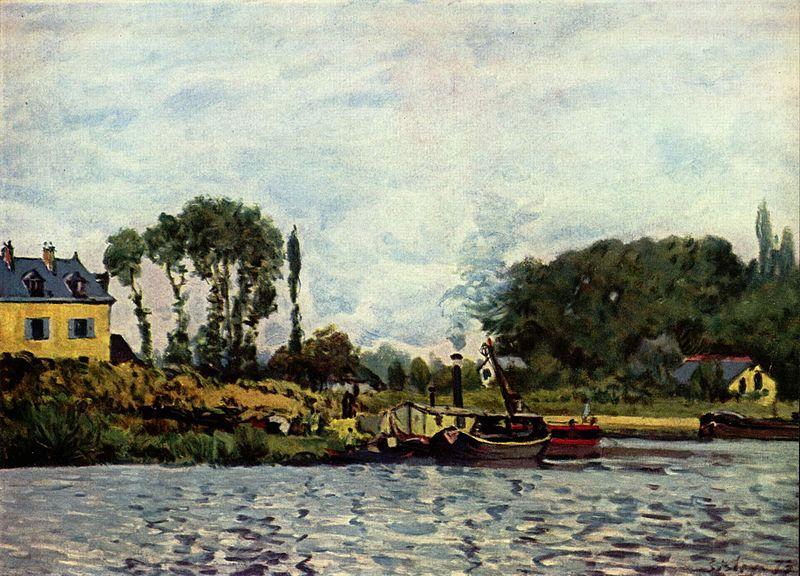 Alfred Sisley Boote bei Bougival oil painting image